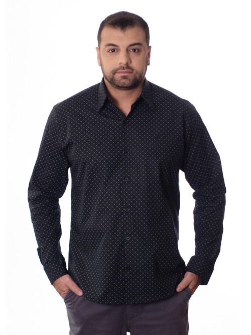 Camisa Masculina Preta Estampada Camisa Masculina Preta Estampada