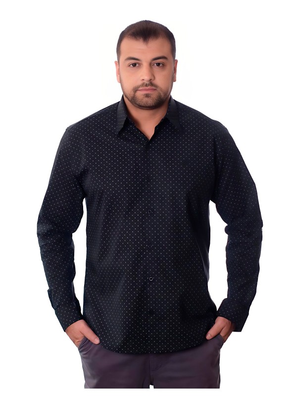 Camisa Masculina Preta Estampada