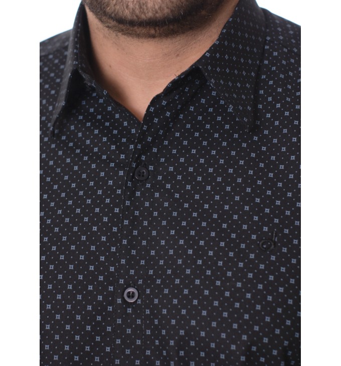 Camisa Masculina Preta Estampada Camisa Masculina Preta Estampada