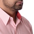 Camisa Micro Xadrez Manga Longa Vermelha