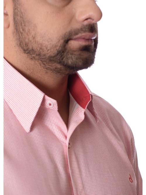 Camisa Micro Xadrez Manga Longa Vermelha Camisa Micro Xadrez Manga Longa Vermelha