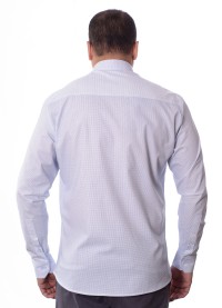 Camisa Xadrez Azul Manga Longa Algodão