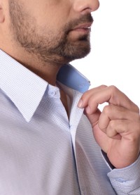 Camisa Xadrez Azul Manga Longa Algodão