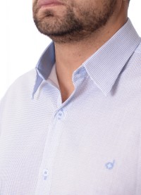 Camisa Xadrez Azul Manga Longa Algodão