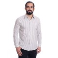 Camisa masculina algodão manga longa cinza