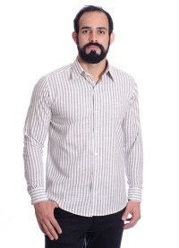 Camisa masculina algodão manga longa cinza
