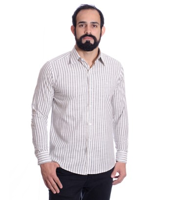 Camisa masculina algodão manga longa cinza