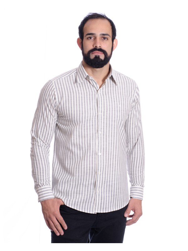 Camisa masculina algodão manga longa cinza Camisa masculina algodão manga longa cinza