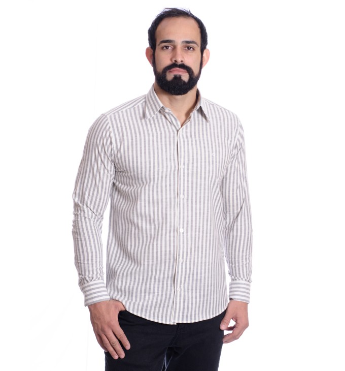 Camisa masculina algodão manga longa cinza Camisa masculina algodão manga longa cinza