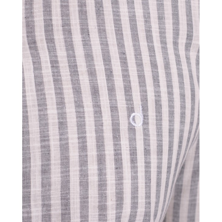 Camisa masculina algodão manga longa cinza