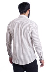 Camisa masculina algodão manga longa cinza