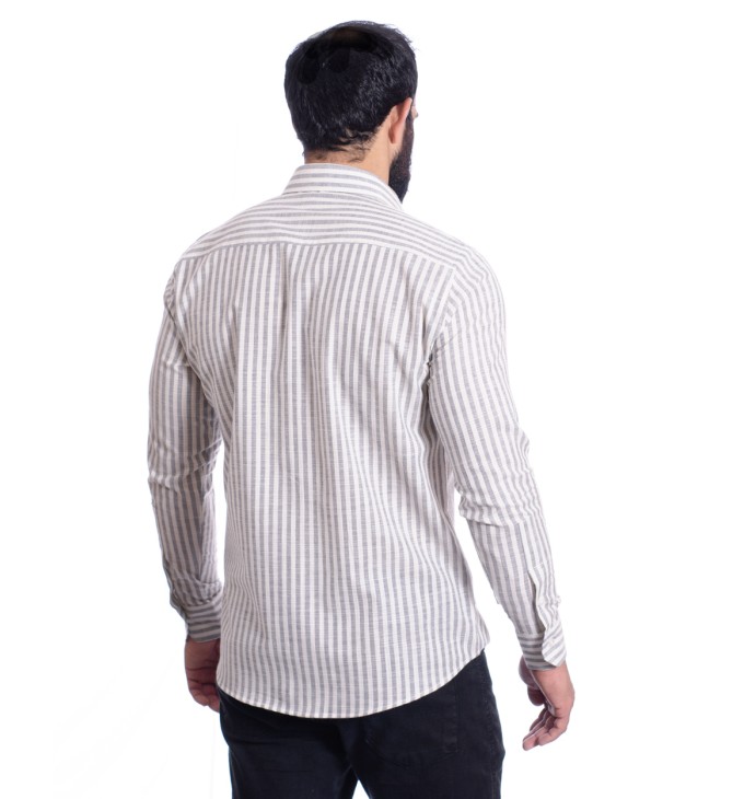 Camisa masculina algodão manga longa cinza Camisa masculina algodão manga longa cinza