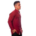 Camisa social vinho masculina manga longa de microfibra com detalhe