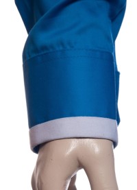 Camisa social azul náutico masculina manga longa de fio egípcio