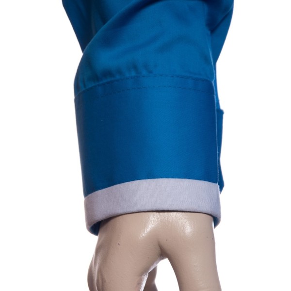 Camisa social azul náutico masculina manga longa de fio egípcio