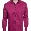 Camisa social violeta masculina manga longa de fio egípcio