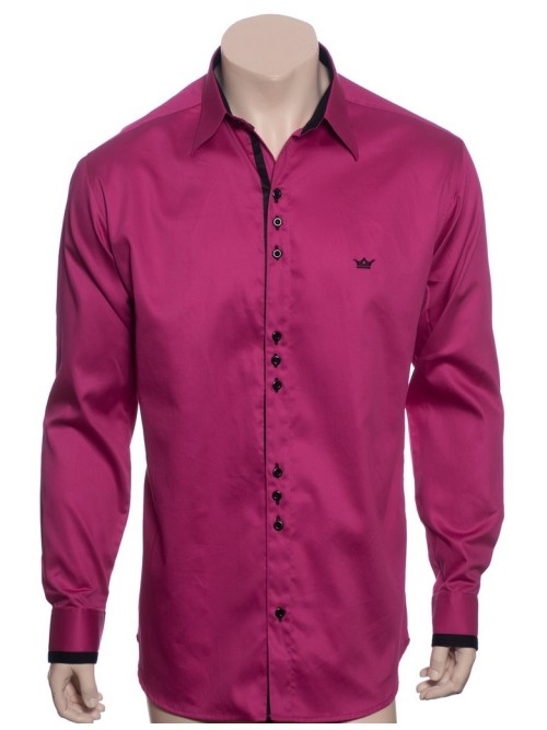 Camisa social violeta masculina manga longa de fio egípcio Camisa social violeta masculina manga longa de fio egípcio