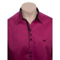 Camisa social violeta masculina manga longa de fio egípcio