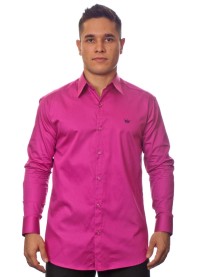 Camisa social pink masculina manga longa Fio Egípcio