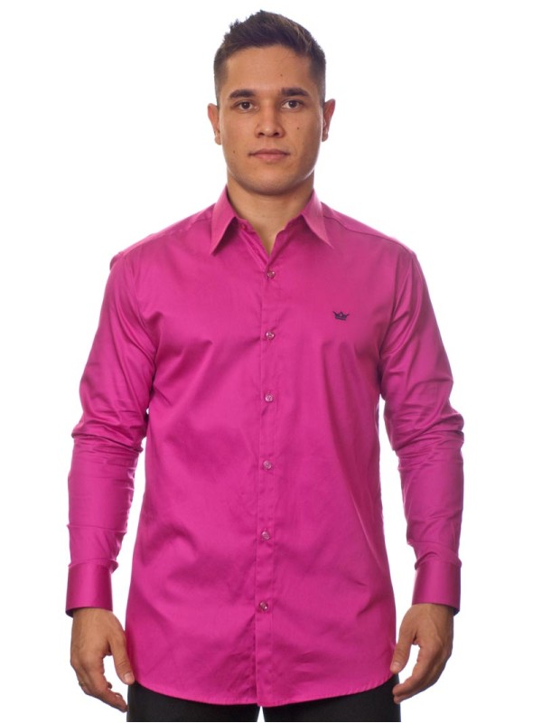 Camisa social pink masculina manga longa Fio Egípcio Camisa social pink masculina manga longa Fio Egípcio