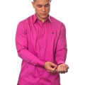 Camisa social pink masculina manga longa Fio Egípcio