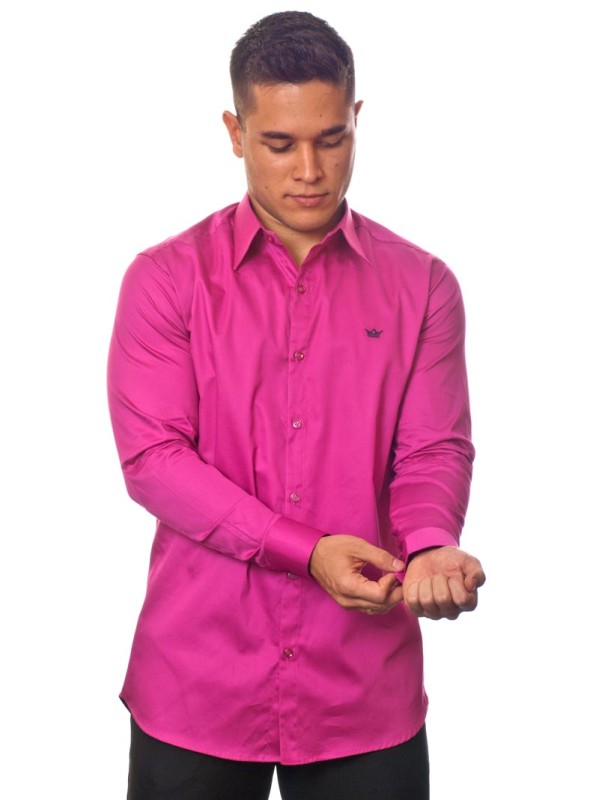 Camisa social pink masculina manga longa Fio Egípcio Camisa social pink masculina manga longa Fio Egípcio
