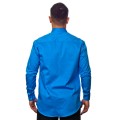 Camisa social azul masculina manga longa fio egípcio Camisa social azul masculina manga longa fio egípcio