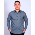 Camisa masculina cinza com detalhes de manga longa