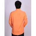 Camisa social laranja masculina manga longa de tricoline