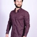 Camisa social masculina microestampa vinho PREMIUM