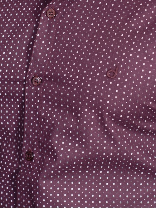 Camisa social masculina microestampa vinho PREMIUM Camisa social masculina microestampa vinho PREMIUM