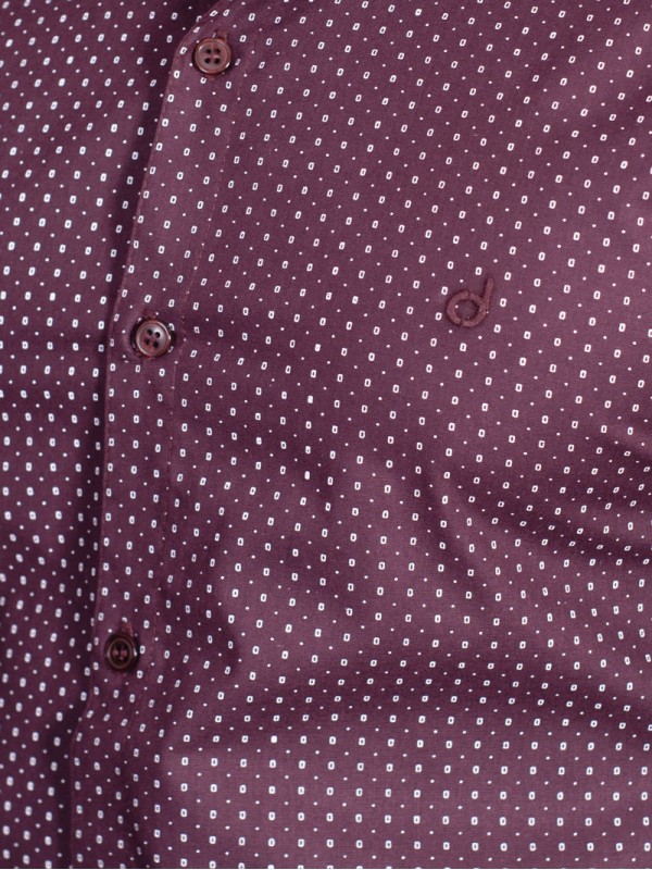 Camisa social masculina microestampa vinho PREMIUM Camisa social masculina microestampa vinho PREMIUM