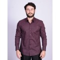 Camisa social masculina microestampa vinho PREMIUM Camisa social masculina microestampa vinho PREMIUM