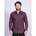 Camisa social masculina microestampa vinho PREMIUM