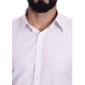 Camisa social branca masculina de microfibra manga longa