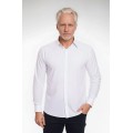 Camisa social branca masculina de microfibra manga longa