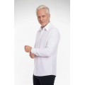 Camisa social branca masculina de microfibra manga longa