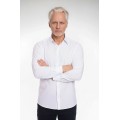 Camisa social branca masculina de microfibra manga longa