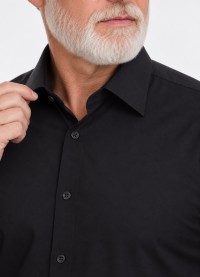 Camisa preta masculina manga longa de microfibra