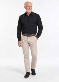 Camisa preta masculina manga longa de microfibra