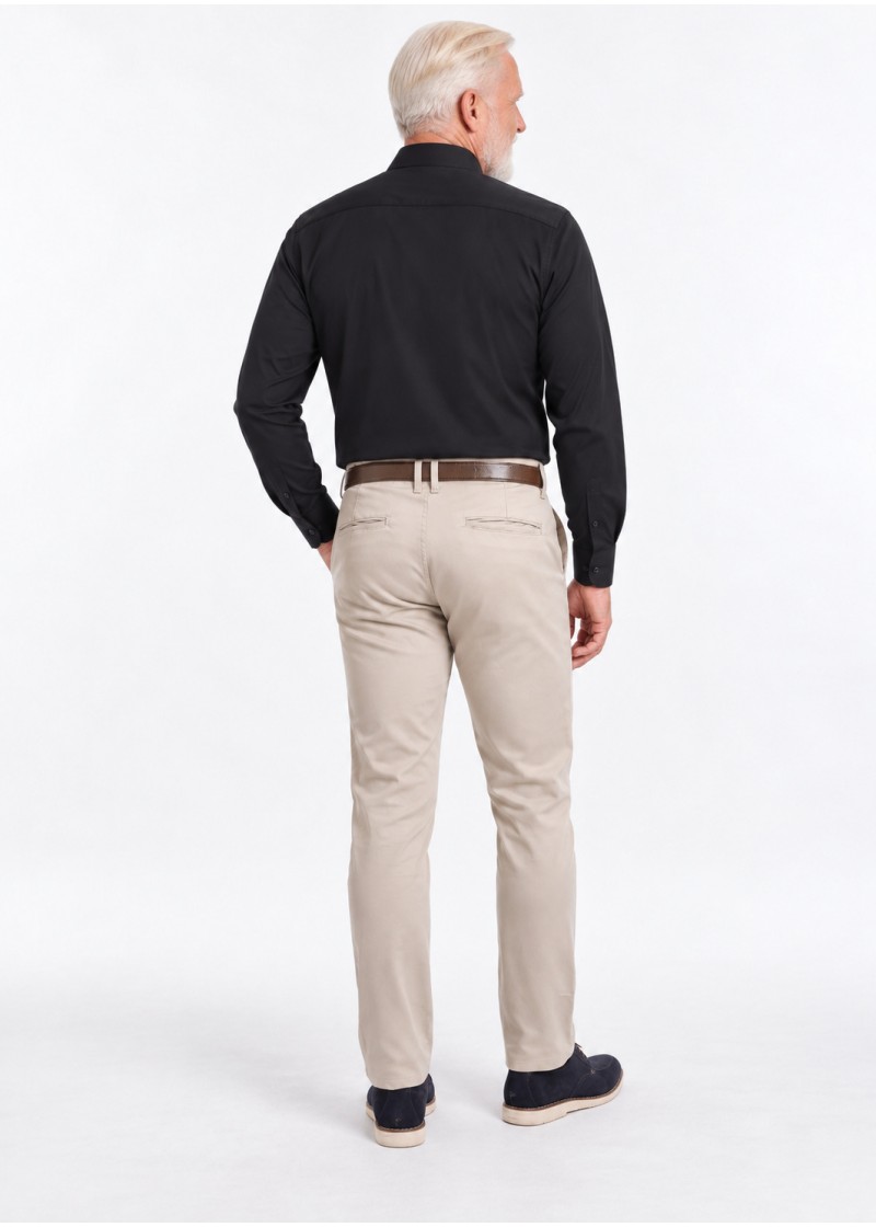 Camisa preta masculina manga longa de microfibra