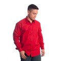 Camisa social masculina de microfibra manga longa, vermelha Camisa social masculina de microfibra manga longa, vermelha