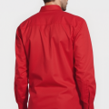 Camisa social masculina de microfibra manga longa, vermelha