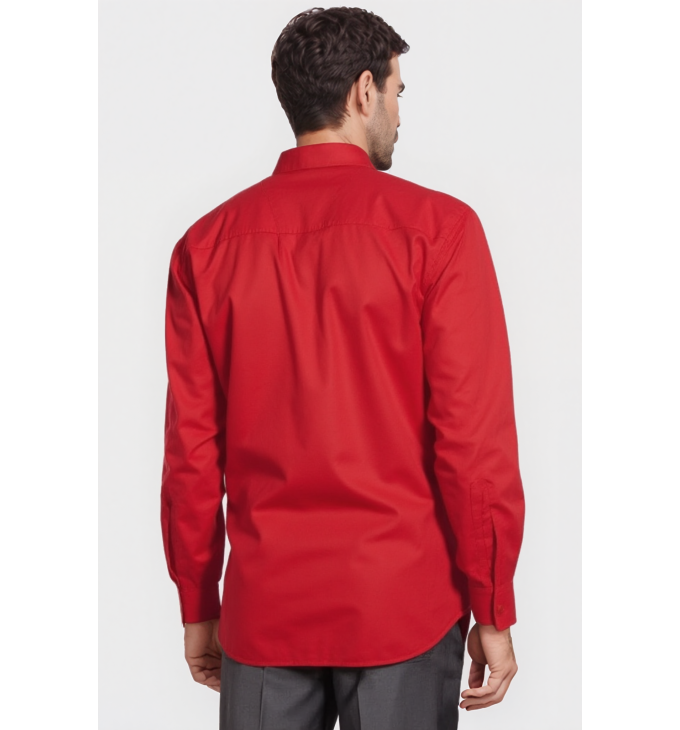 Camisa social masculina de microfibra manga longa, vermelha Camisa social masculina de microfibra manga longa, vermelha