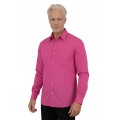 Camisa social masculina de microfibra manga longa,  pink