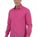 Camisa social masculina de microfibra manga longa,  pink