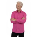 Camisa social masculina de microfibra manga longa,  pink