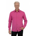 Camisa social masculina de microfibra manga longa,  pink