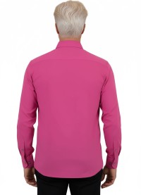 Camisa social masculina de microfibra manga longa,  pink