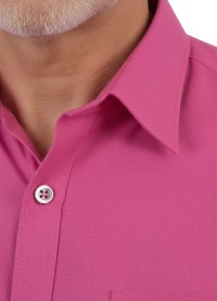 Camisa social masculina de microfibra manga longa,  pink